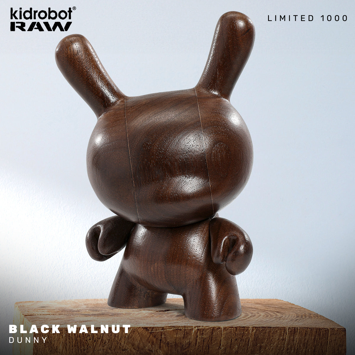 Kidrobot RAW Black Walnut 8" Wood Dunny (Limited Edition of 1000) - SOLD OUT!