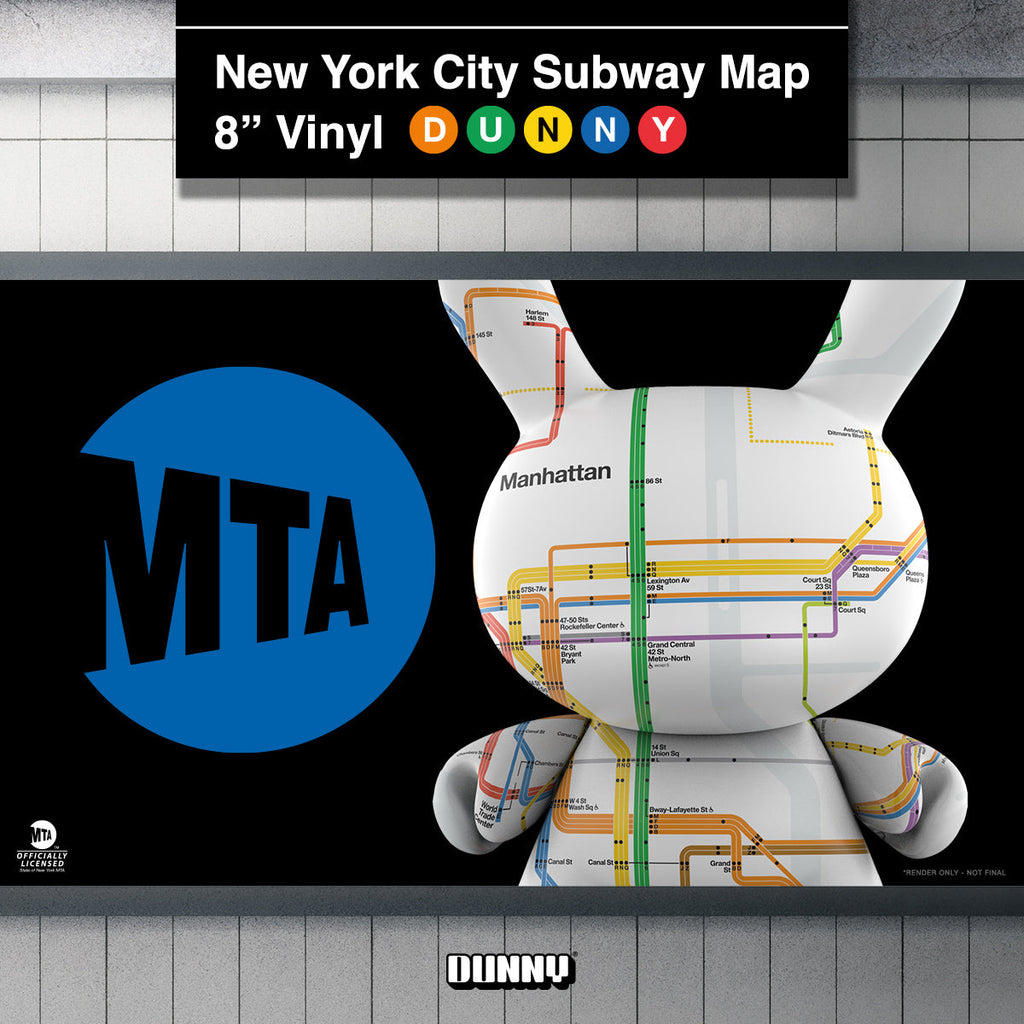 Metropolitan Transportation Authority x Kidrobot - MTA New York City Subway Map Dunny 8" Vinyl Art Figure (CONCEPT))